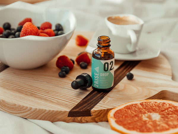 Natural THC Free cbd tincture on cutting board